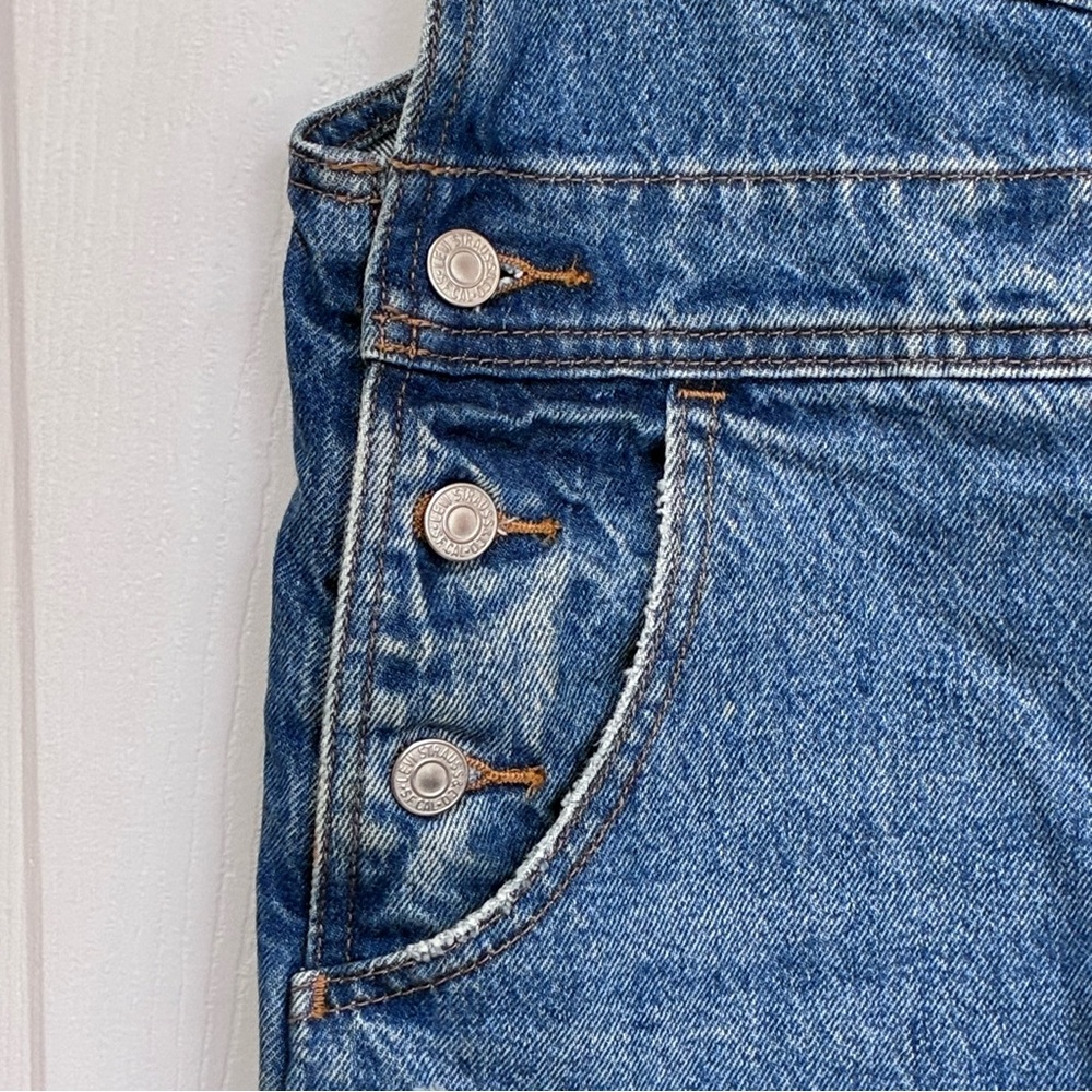 Levi’s Vintage Shortfalls Women’s Small Raw Hem Adjustable Straps Two Horse - Picture 5 of 10